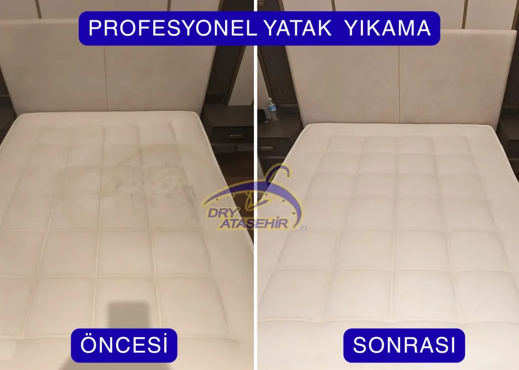 yatak yıkama öncesi sonrası